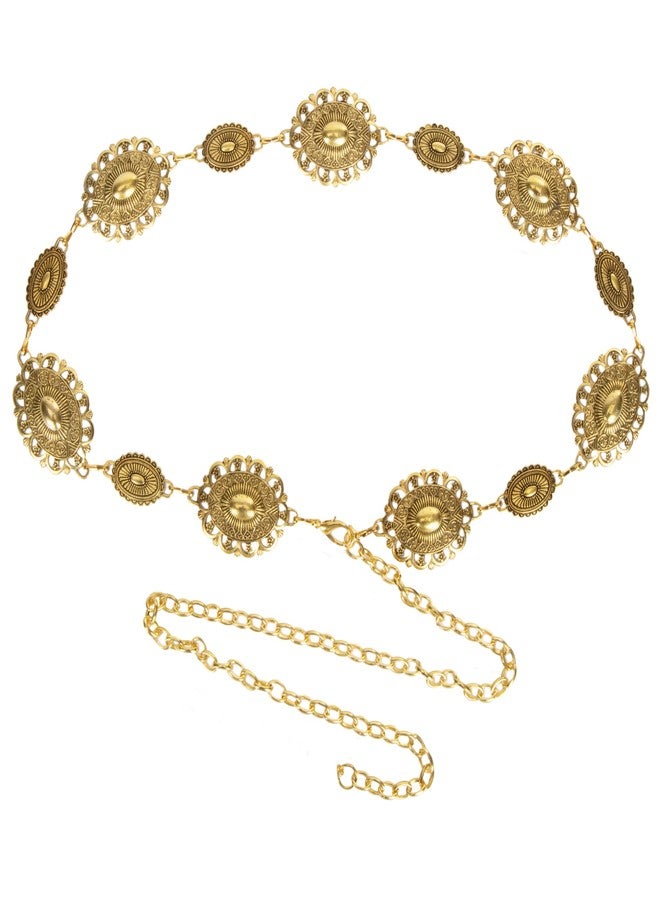 CaySep Women Western Metal Chain Belt-Adjustable Fashion Gold Boho Chain Belt for Dress Jeans - Image 3